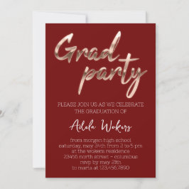 Invitation Rose Graduation Party Script Grad Bourgogne