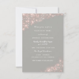 Invitation Rose Grey Parties scintillant Fête des mariées Ann