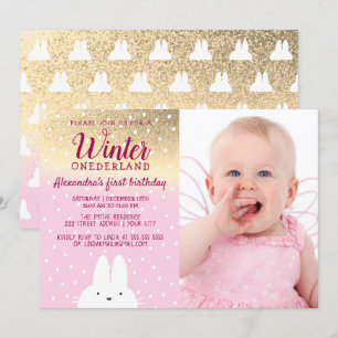 Invitation Rose Hiver ONEderland 1er Anniversaire