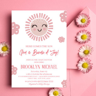 Invitation Rose Ici Vient Le Soleil, Sunshine Baby Girl Douch
