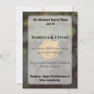 Invitation Rose jaune simple romantique Mariage de jardin som
