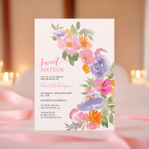 Invitation Rose Joli boho floral aquarelle douce 16