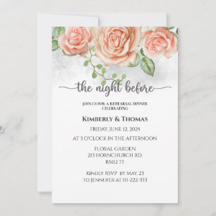 Invitation Rose la nuit avant le dîner de répétition invitati