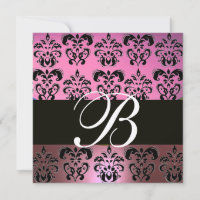 ROSE LAVENDER NOIR, PURPLE DAMASK MONOGRAM, blanc