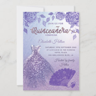 Invitation Rose Lilac robe de Parties scintillant romantique 