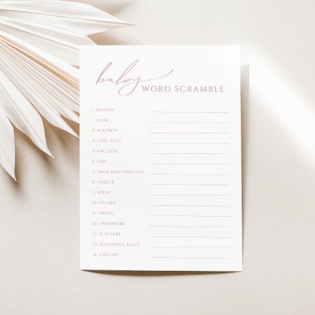 Invitation Rose lunatique Dusty Whimsical Word Scramble Card (Créateur téléchargé)