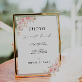 Invitation Rose Mariage Photo Livre d'or Modèle,