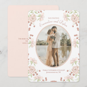 Invitation Rose Mariage Rose Foncé Enregistrer la Date