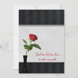 Invitation Rose Mariage rouge