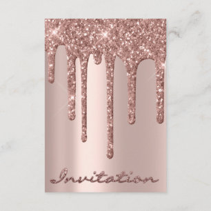 Invitation Rose Mariée Anniversaire Simplement Paillettes Gou