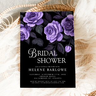 Invitation Rose mauve Moody Dark Fête des mariées gothique