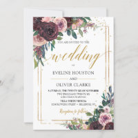 Rose mauve tendance poussiéreux fleurs rose or par