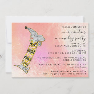 Invitation Rose mignon chien nouveau chien maison Rose de fêt