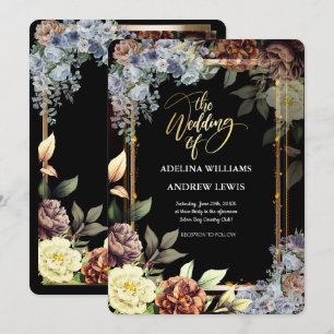 Invitation Rose minimaliste Fleurs simples, Mariage de trame 