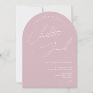 Invitation Rose minimaliste rose  Mariage d'arc