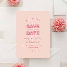 Rose Modern Bold Type Texte Enregistrer La Date
