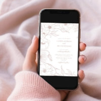 Rose moderne Dusty Line Art Floral Mariage