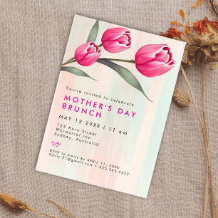 Invitation Rose moderne élégant Fête de la mère simple BRUNCH