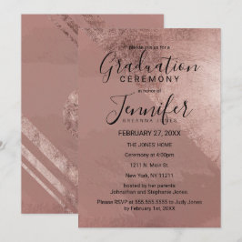 Invitation Rose moderne Gold Faux Foil Triangle Graduation