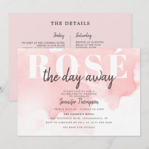 Invitation Rosé moderne toute la journée Blush Bachelorette W