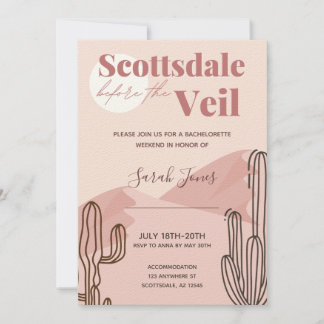 Invitation rose monochrome Scottsdale Bachelorette