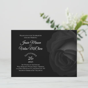 Invitation Rose noir foncé gothique Élégant mariage Invitatio