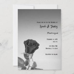 Invitation Rose noir Rose romantique Élégant Mariage minimal