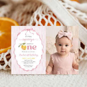 Invitation Rose Notre citron principal Photo d'anniversaire 1