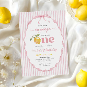 Invitation Rose Notre Pincée Principale Citron 1er Anniversai