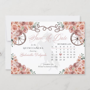 Invitation Rose Occidental Gold Charro Quinceañera Enregistre
