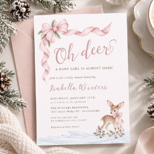 Invitation Rose Oh Biche Bébé Fille Est Presque Là Baby Showe