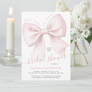 Invitation Rose Pâle Nœud Elle Se Marie Enterrement de Vie de