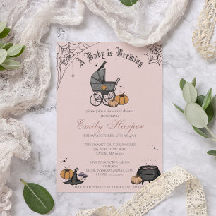 Invitation Rose Pâle Un Bébé se Prépare Baby Shower