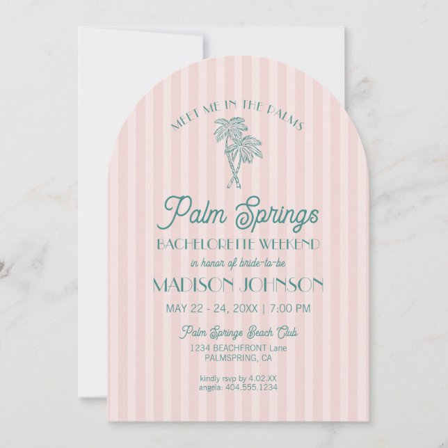 Invitation Rose Palm Springs Week-end entre filles sur la pla (Devant)