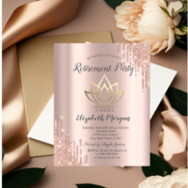 Invitation Rose Parties scintillant or  Drives Gold Lotus Ret