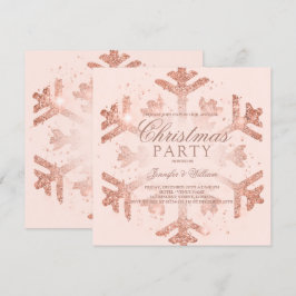 Invitation Rose Parties scintillant or Fête de Noël Fête de F