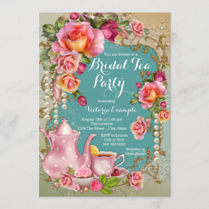 Invitation Rose Pearl Bridal Tea Party