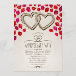 Invitation Rose Petal Beach 30e anniversaire Mariage fête