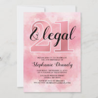 Invitation rose pour 21 ans révolus