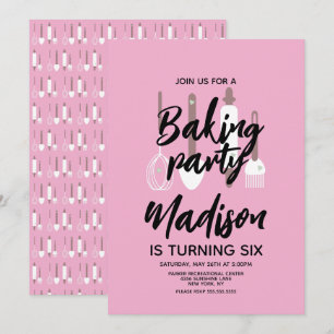 Invitation rose pour fête d'anniversaire de chef p