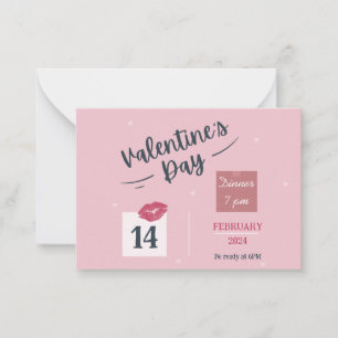Invitation rose pour la fête de la Saint-Valentin