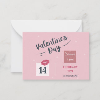 Invitation rose pour la fête de la Saint-Valentin