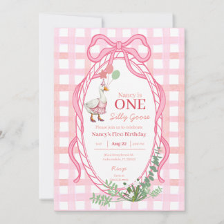 Invitation rose pour le premier anniversaire de l'