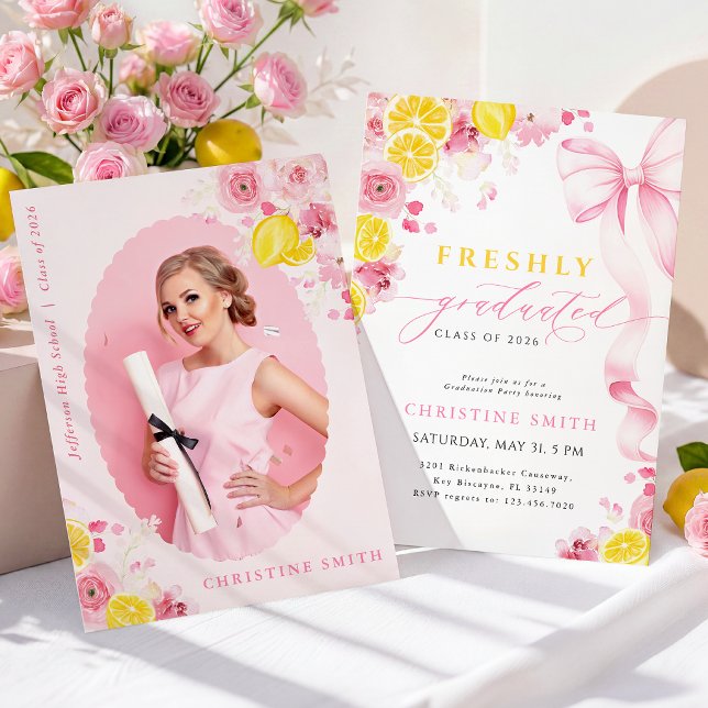 Invitation Rose pour Nouveau Diplômé (Créateur téléchargé)
