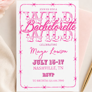 Invitation rose pour un week-end d'enterrement de 