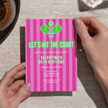 Rose Prépa et Vert Rayé Anniversaire de Pickleball