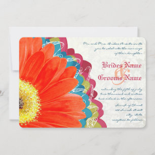 Invitation Rose profond Turquoise Neo Mint Green Gerber Maria
