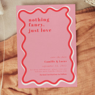 Invitation Rose Rien de faste juste amour rétro Mariage