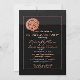 Invitation Rose romantique Monogramme Mariage Fiançailles
