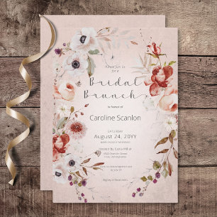 Invitation Rose romantique rose Floral Bridal Brunch